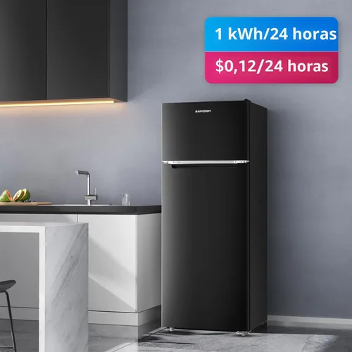 Miniatura 6 de BANGSON Refrigerador de 7.7 pies cúbicos con congelador, refrigerador de tamaño para apartamento con congelador superior, gran capacidad, ahorro