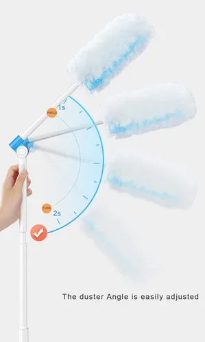Miniatura 3 de Kit de repuestos de plumero de 360 grados para múltiples superficies (1 mango largo a + 1 mango corto + 12 repuestos de plumero)