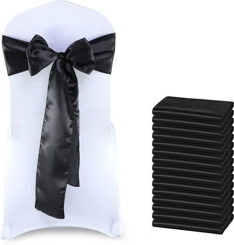 Miniatura 40 de MDS Bandas de Satén para Sillas, Paquete de 50, 7"x108" Cada Una, Lazos Decorativos de Cinta para Respaldos de Sillas para Fiestas de Navidad, Cena