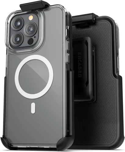Miniatura 10 de Encased Funda para cinturón diseñada para iPhone 13 PRO MAX funda transparente con clip de funda (funda transparente con soporte para teléfono)