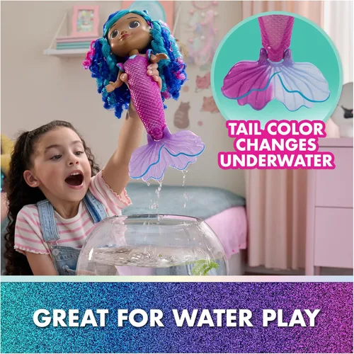 Miniatura 4 de DreamWorks Gabby's Dollhouse La Película, Sirena Gabby que Canta y Brilla, Muñeca Sirena Impermeable con Luces y Sonidos, Juguetes para Niñas