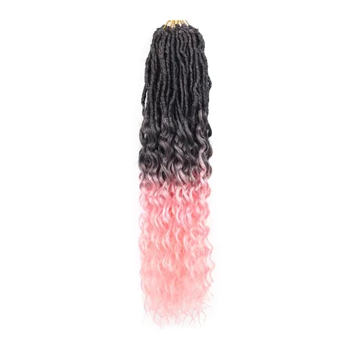 Miniatura 10 de Cabello de ganchillo para mujeres negras Goddess Locs de 14 pulgadas 8 paquetes 613 Locs falsos suaves preenganchados trenzas de ganchillo cabello