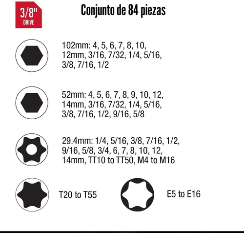 Miniatura 2 de Sunex 3569 Dr. Master - Juego de llaves de impacto (84 piezas)