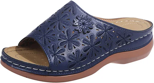 Miniatura 5 de Ladmiple - Sandalias ortopédicas de cuña para mujer, cómodas sandalias ortopédicas para caminar con soporte de arco 2024 Y-Verde