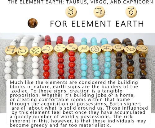 Miniatura 6 de SIPELATY Pulsera de constelación con signo de estrella de energía de 0.157in con dije chapado en oro de 18 quilates para mujer