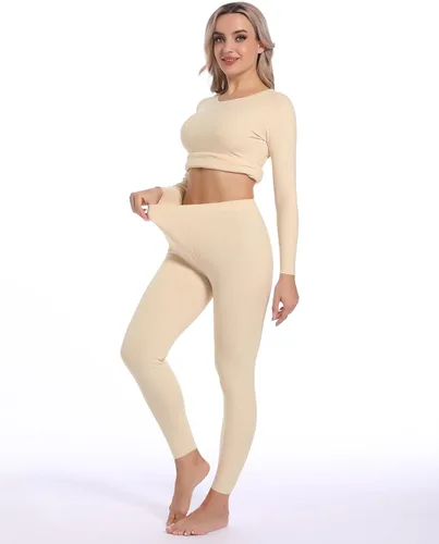 Miniatura 2 de INNERSY Conjunto de ropa interior térmica para mujer, ultra suave, capa base larga para clima frío