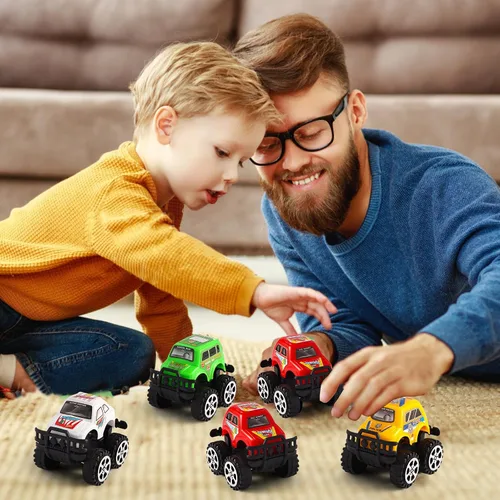 Miniatura 4 de Manmel Paquete de 12 Autos de Retroceso para Niños, Mini Vehículos de Carreras a Granel, Juguetes de Camión Monstruo, Recuerdos de Fiesta para Niños