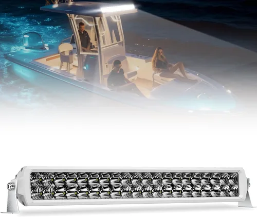 Miniatura 23 de Barra de luz LED de 12 pulgadas EK ENNOKING de doble fila, foco marino blanco, alta luminosidad, 100 W, luz LED de haz puntual y de inundación, luz