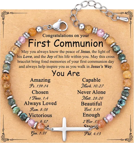 Miniatura 23 de TONY & SANDY Pulsera de cruz cristiana para mujer, regalo de San Valentín para ella, regalo de confirmación de bautismo, Pascua, regalo único