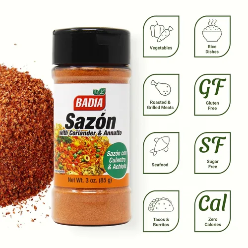 Miniatura 2 de Badia Sazon con cilantro y anatto, 3 onzas, mezcla de especias de sabor latino para cocinar, arroz, carnes y guisos