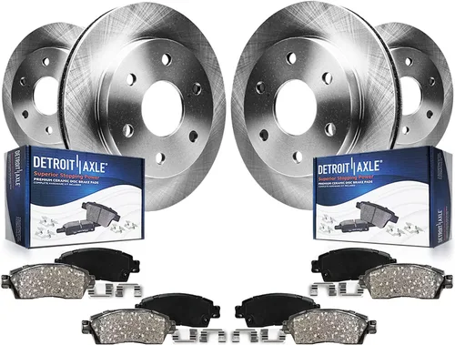 Miniatura 13 de Detroit Axle - Kit de frenos para Volkswagen Beetle Golf City Jetta Frenos de Disco Rotores Pastillas de Freno de Cerámica Reemplazo : Rotores