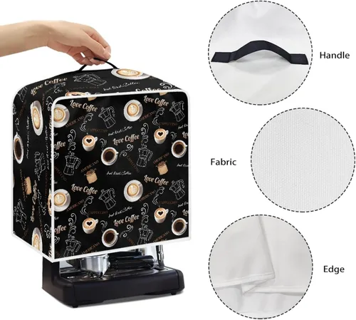 Miniatura 5 de Cubiertas para máquina de café con mango superior, resistentes a las manchas, para mezclador, compatible con la mayoría de cafeteras