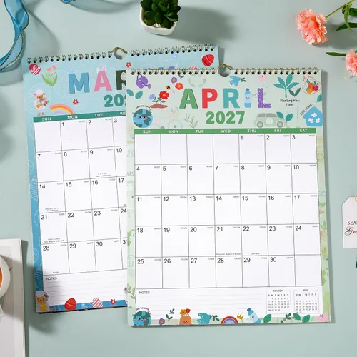 Miniatura 6 de Calendario 2026-2027 – Calendario de pared 2026-2027, julio 2026 – diciembre 2027, calendario de pared de 18 meses, 11.4 x 14.6 pulgadas, lazo