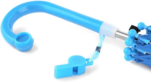 Miniatura 6 de BG Sombrilla ligera de color sólido para niños con silbato novedoso (azul)