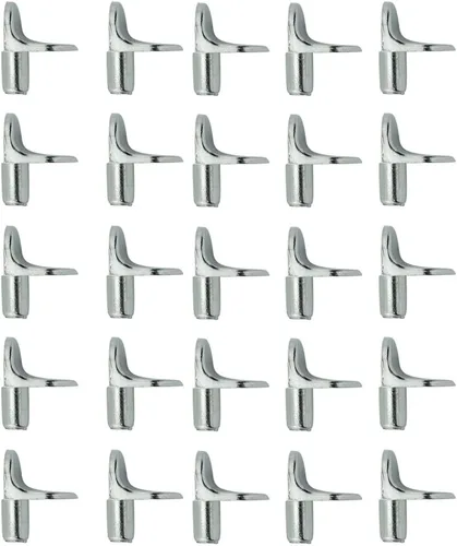 24 clavijas de soporte para estante, clavijas de soporte de estante de 1/5 pulgadas de diámetro, clips en forma de L de aleación de zinc para cocina