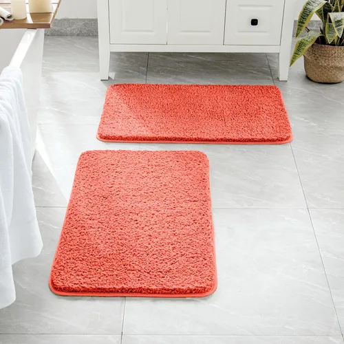 Miniatura 37 de MIULEE Juego de 2 alfombras de baño antideslizantes peludas extra gruesas y suaves, alfombrillas de baño de microfibra suave absorbente de agua