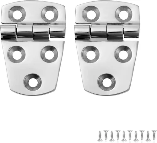 2 bisagras de escotilla de barco marino, de acero inoxidable, sin ruido, resistentes, 5 agujeros de 2.25 pulgadas x 1.5 pulgadas (2.244 x 1.496 in),