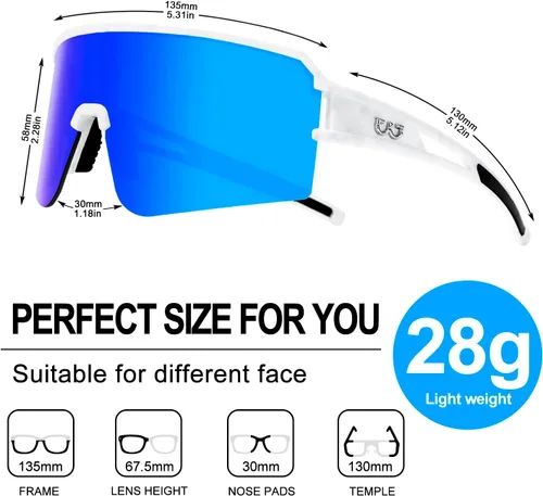 Miniatura 3 de SPOSUNE Gafas de ciclismo polarizadas para hombres y mujeres, protección UV400, gafas de sol deportivas para béisbol, correr, pesca, equitación