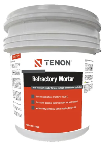 Miniatura 8 de Tenon Mortero refractario - Mezcla de alta temperatura para chimeneas, hogueras, chimeneas, parcheo, ladrillo, arcilla y más, de color blanco, alta