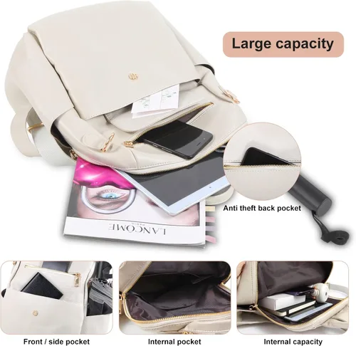 Miniatura 17 de Mochila de moda para mujer, impermeable, bolsa de viaje, bolsa de hombro convertible para mujer