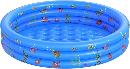 VIVI MAO - Piscina inflable redonda para jardín, piscina portátil para niños, piscina infantil para chapotear, piscina de uso en interiores y Azul