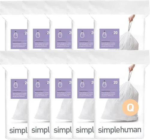 Miniatura 7 de simplehuman Code Q Bolsas de basura con cordón de ajuste personalizadas en paquetes con dispensador, 60 unidades, 50-65 litros / 13.2-17.2 galones