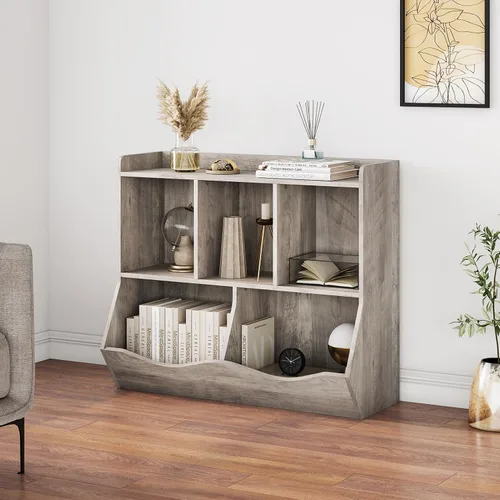 Miniatura 5 de IDEALHOUSE Estantería y estantería de juguetes, estante múltiple con armario organizador de cubos para almacenamiento de libros y juguetes