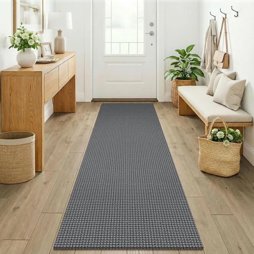 Miniatura 76 de KOZYFLY - Tapetes para entrada, lavable, tejido, con respaldo de goma antideslizante, de algodón, interiores, cocina, entrada, vestíbulo y puerta