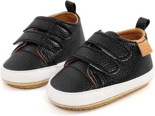 QWZban Zapatos de bebé para niños y niñas, zapatillas de deporte con suela de goma antideslizante, para cuna de bebé, zapatos de vestir para