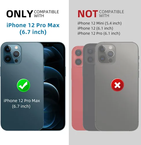 Miniatura 2 de Beasyjoy Funda impermeable para iPhone 12 Pro Max, cubierta protectora de cuerpo completo con protector de pantalla incorporado, resistente a Negro