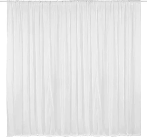 Miniatura 19 de AK-Trading - Paneles de cortinas de gasa para eventos de boda y decoración, cortinas de telón de fondo (115 x 120 pulgadas, negro)
