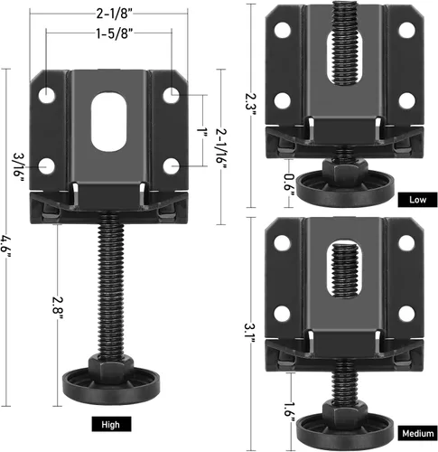 Miniatura 3 de Sanchamy Pies niveladores de muebles de alta resistencia, nivelador de patas de mesa ajustable, pies de nivelación para muebles, mesa, armarios