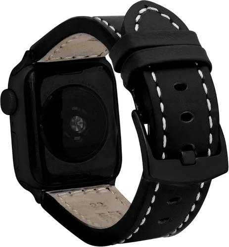 Miniatura 42 de Bandini Correa de cuero para hombre para Apple Watch de 1.732 in 1.772 in 1.654 in 1.614 in 1.575 in 1.496 in 1.929 in y Ultra, correa de iWatch