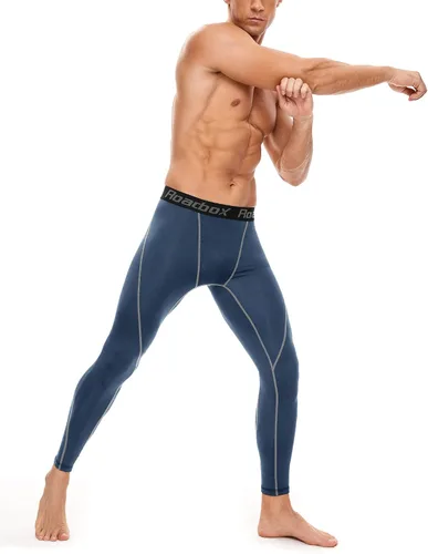 Miniatura 7 de Roadbox - Paquete de 1, 2 o 3 pantalones de compresión para hombre con capa base atlética, leggings ajustados para correr, yoga y baloncesto
