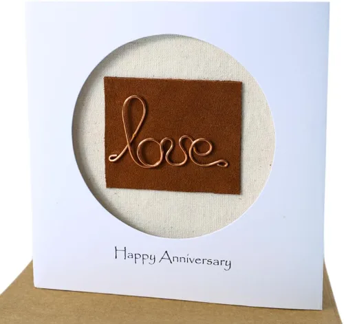 Miniatura 16 de Camellia Bees Tarjeta de 10º Aniversario, Tarjeta Temática de Boda en Lata de Aluminio para Esposo, Esposa, Pareja (10º)
