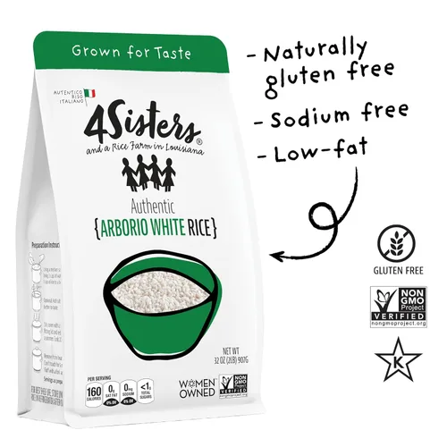 Miniatura 3 de 4Sisters - Auténtico arroz arborio italiano - Cultivado de forma sostenible - Propiedad de mujeres (2 lb)