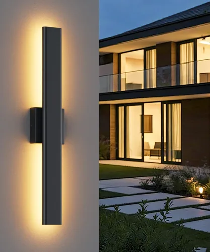 Miniatura 7 de Aipsun Aplique de pared negro para exteriores, 3000 K, 4000 K, 6000 K, 23.6 pulgadas, luz exterior moderna de 23.6 pulgadas, 1 paquete, luz de pared