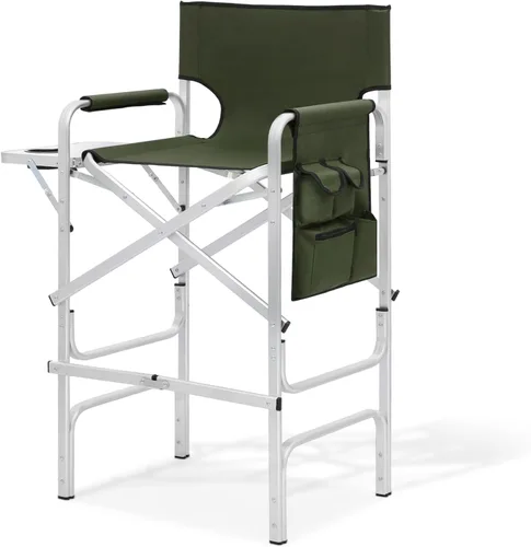 Magshion Silla alta de director para vendedores y maquilladores, altura del asiento de 31 pulgadas, capacidad de 250 libras, silla plegable portátil