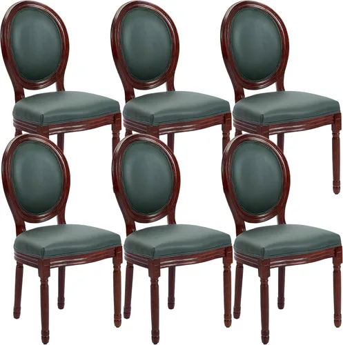 Miniatura 23 de Juego de 2 sillas de comedor francesas con respaldo redondo, sillas de comedor tapizadas de mediados de siglo con patas de madera maciza para Beige