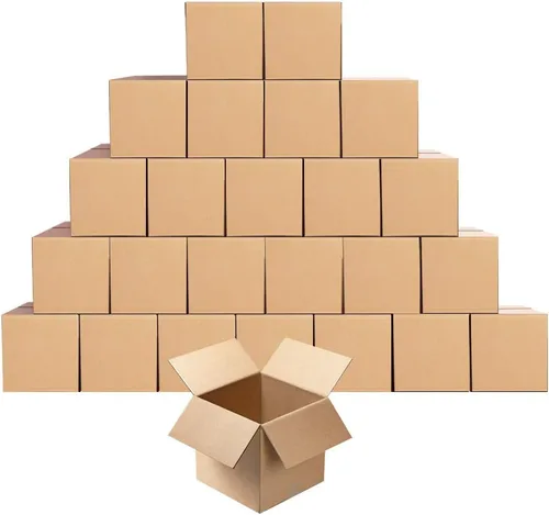 Miniatura 20 de Cajas de envío con embalaje de 8 x 6 x 4 pulgadas, cajas de cartón corrugado pequeñas de kraft para mudanzas, envíos por correo, 25 unidades 25