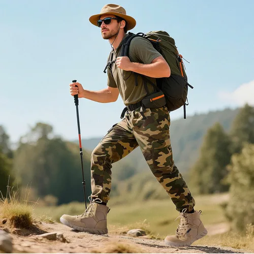 Miniatura 9 de FREE SOLDIER Botas de trabajo duraderas para hombre, 6 pulgadas, ligeras, impermeables, botas de senderismo, botas tácticas de cuero de gamuza