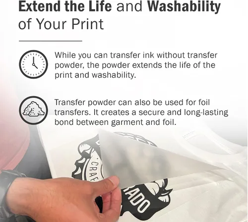 Miniatura 3 de Ecotex® Plastisol Transfer Powder Serigrafía (1 LB) – Polvo de unión a tinta de transferencia de calor, prolonga la vida útil de la serigrafía