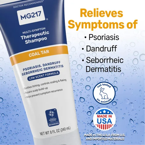 Miniatura 7 de MG217 Champú para la psoriasis con alquitrán de hulla, tratamiento terapéutico del cuero cabelludo, controla la picazón, descamación