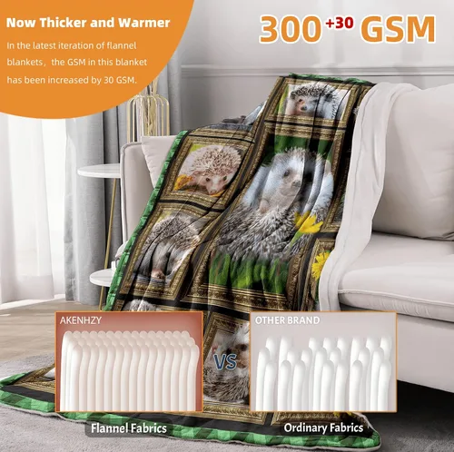 Miniatura 5 de Regalos de erizo para mujeres y hombres, manta de forro polar con estampado de erizo, mantas de franela suaves y acogedoras para sofá, cama, sofá