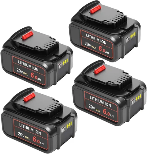 Paquete de 4 baterías de repuesto de 6000 mAh para Dewalt de 20 V compatibles con Dewalt 20 V Max batería DCB200 DCB204 DCB206 DCB205 DCB203