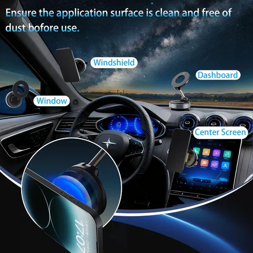Miniatura 2 de Soporte Magnético de Teléfono para Automóvil con Vacío Mejorado 2026, 360° Reforzado, Ventosa Ultra de 96 Libras, Soporte de Teléfono con Ventosa