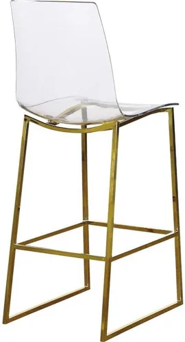 Miniatura 6 de Meridian Furniture Lumen Collection - Taburete de acrílico moderno y contemporáneo con base de acero inoxidable, 16.5 pulgadas de ancho x 20