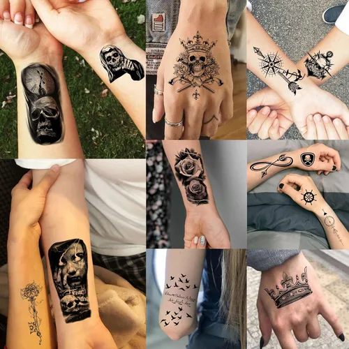 Miniatura 3 de Bilizar 48 hojas de tatuajes temporales 3D pequeños para niños, mujeres, niñas, cuello, brazo, niños, hombres, tatuajes temporales diminutos