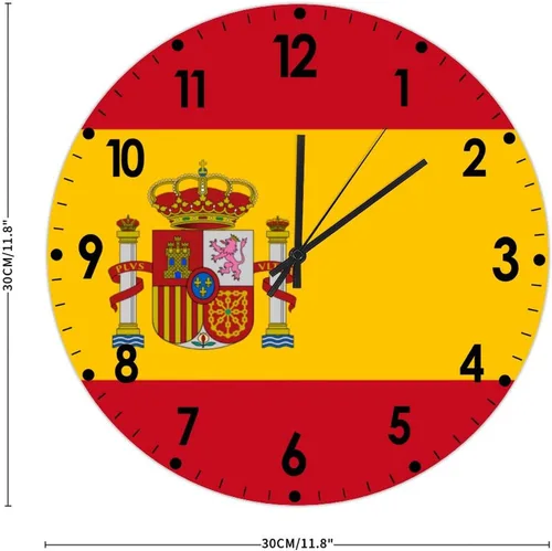 Miniatura 207 de Cheyan Reloj de pared con bandera de Canadá de 12 pulgadas, silencioso, sin tictac, de PVC, funciona con pilas, reloj redondo decorativo, regalo
