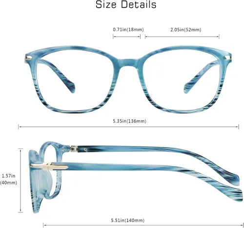 Miniatura 3 de Lentes con bloqueo de luz azul, antifatiga, antirreflejo, adecuados para lectura, computadora, televisión, elegante montura cuadrada, unisex